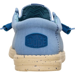 HEYDUDE Wally Stretch Canvas Textil Herrens Blekt Denim/Boulder Tan Tofflor