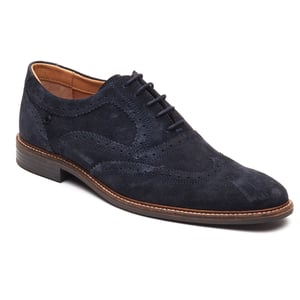Base London Clarence Brogue Läder Herr Snörskor Navy