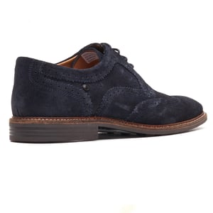 Base London Clarence Brogue Läder Herr Snörskor Navy
