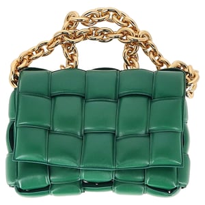 Bottega Veneta Padded Cassette Shoulder Bag in Green Leather