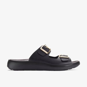 Un Oak Mule Black Leather Sandals