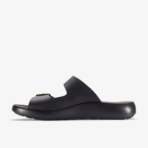 Un Oak Mule Black Leather Sandals