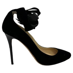 Jimmy Choo Rosana Ankle-Tie Strap Pumps in Black Velvet