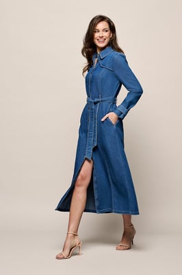 Troy Denim Jurk Medium Blauw Denim