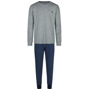 Phil & Co Essential heren pyjama set lang grijs/blauw