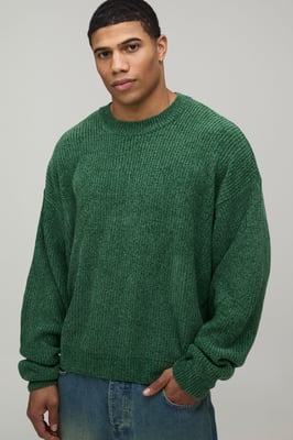 Oversized Boxy Chenille Knitted Jumper