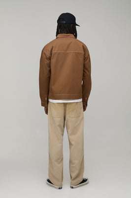Regular Fit Contrast Stitch Twill Boxy Overshirt
