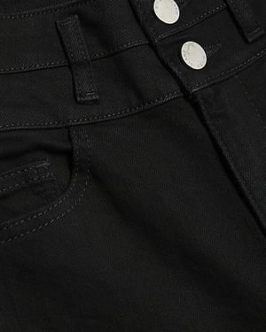 River Island Womens Flared Jeans Petite Black High Rise Relaxed