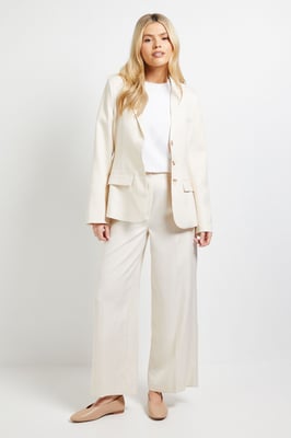 Structured Shoulder Pinstripe Blazer
