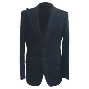 Dolce & Gabbana Single-Breasted Blazer with Pockets in Navy Blue Cotton