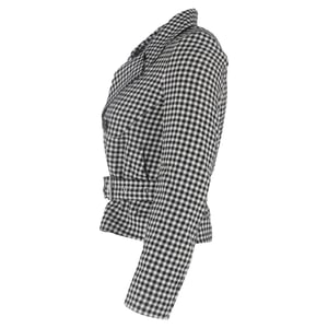 MCQ by Alexander Mcqueen Gingham Blazer in Black and White Cotton