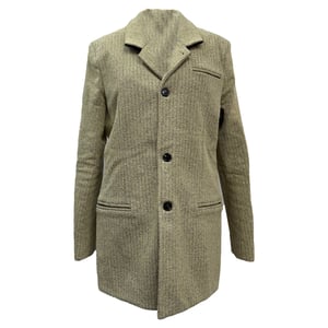 Bottega Veneta single-breasted blazer met visgraatmotief in beige polyamide