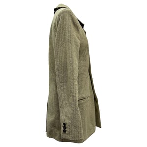 Bottega Veneta single-breasted blazer met visgraatmotief in beige polyamide