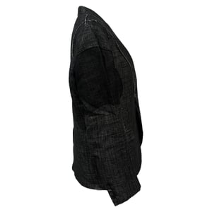 Lanvin single-breasted blazer met geweven accenten in zwart linnen