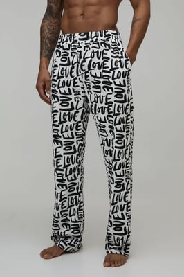 Relaxed Love All Over Printed Valentines Loungewear Bottoms