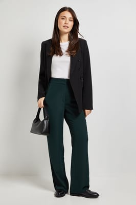 Stitch Waistband Straight Leg Trouser