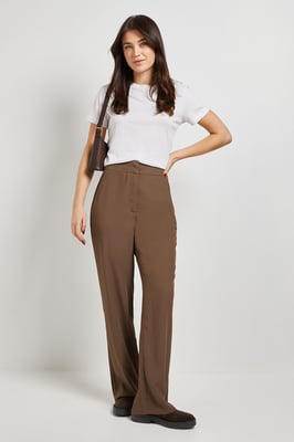 Stitch Waistband Straight Leg Trouser