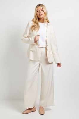 Wide Leg Full Length Pinstripe Trouser