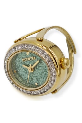 Invicta Mini 49602 Dames Horloge - Quartz Uurwerk - Roestvrij Staal met groene Wijzerplaat - 24mm