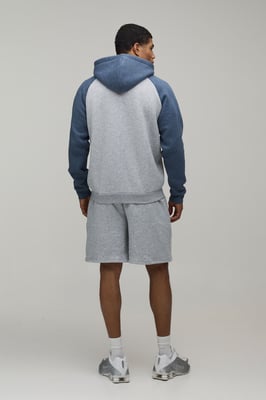 Regular Fit Raglan Sleeve Zip Thru Hoodie