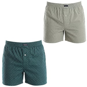 Pack med 2 par essentiella bomullsboxershorts för män med elastisk midja A0100