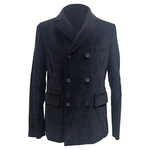Dubbelbreasted blazer met zakken van Mr. P. in zwart corduroy.