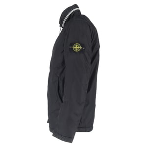 Stone Island jas met verborgen capuchon in zwart nylon