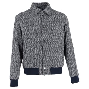 Etro Bomberjack met textuur, marineblauw, katoen