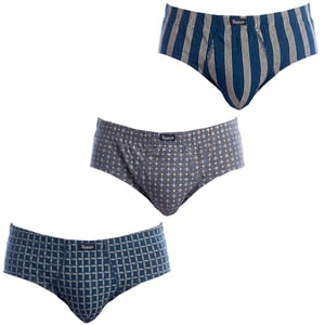 Pack of 3 Men's Essential Printed Briefs with Opening A0090