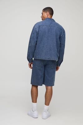 Regular Pinstripe Indigo Denim Jorts
