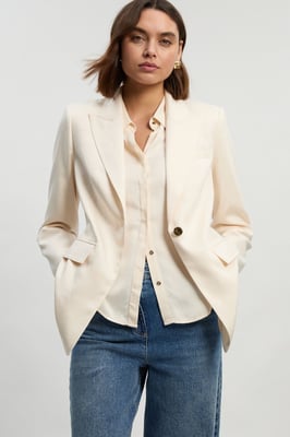 Tailored Linen Single Breasted Blazer