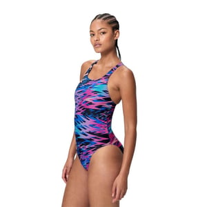 Speedo hyperboom print medalist 1p wedstrijd badpak dames -