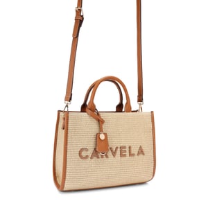 Carvela Frame Raffia Midi Bag
