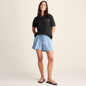 Lauri Womens 100% Cotton Supersoft T-Shirt - Washed Black