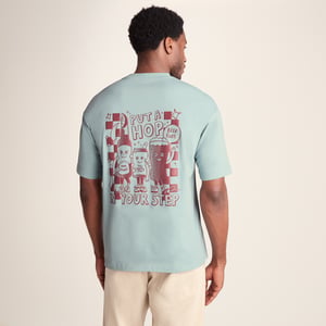Hop Mens Premium Supersoft Hattie Clark T-Shirt - Summer Sky