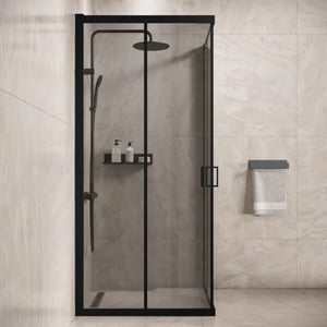 Badplaats Douchecabine dakota 90 x 90 x 190 cm zwart met douchewand