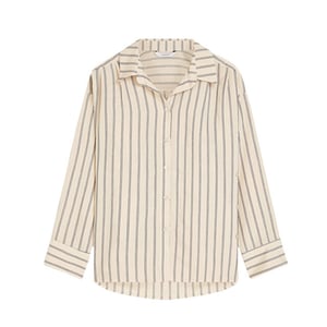 Summum 2s3455-12374 107 blouse adjustable chenille stripe ivorymidnightblue