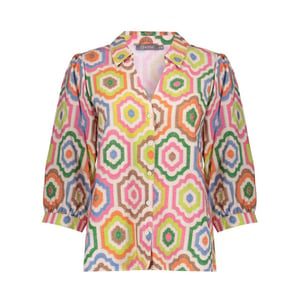 Geisha 63280-20 718 blouse ecru/tabacco/pink