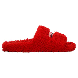 Balenciaga Furry Open Mule in Red Polyester