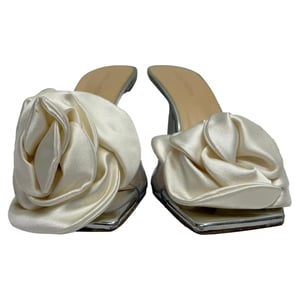 Magda Butrym Blommiga Plexi Slidesandaler i Vit PVC