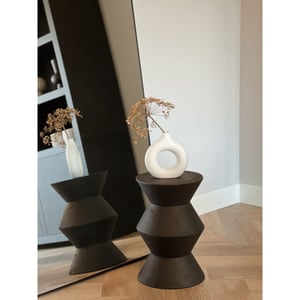 Indore Home woodside bijzettafel stool massief hout boomstam -