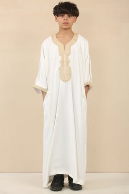 Kinderjongens witte Marokkaanse Thobe Djellaba Jubba Robe Eid