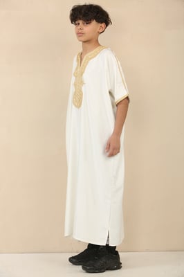 Kinderjongens witte Marokkaanse Thobe Djellaba Jubba Robe Eid