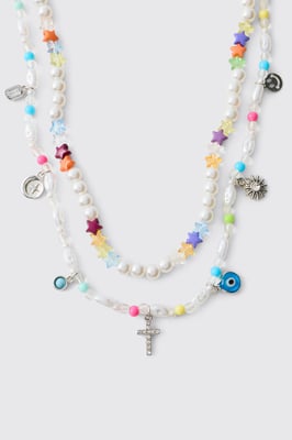 Multi Star & Mixed Pendant Necklace