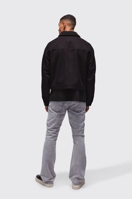 Boxy Borg Collar Harrington In Black
