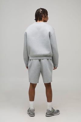 Oversized Boxy Bonded Scuba Short Sweatshirt Tracksuit
