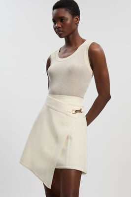 Figure Form Bandage Asymmetric Mini Skirt