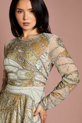 Petite Premium Hand Embellished Maxi Dress