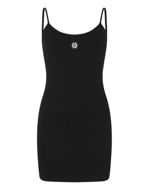 Cotton Rib Short Tank Dress Crystal Hexagon
