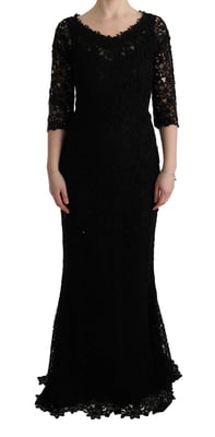 Lace Long Dress Slim Fit Round Neck